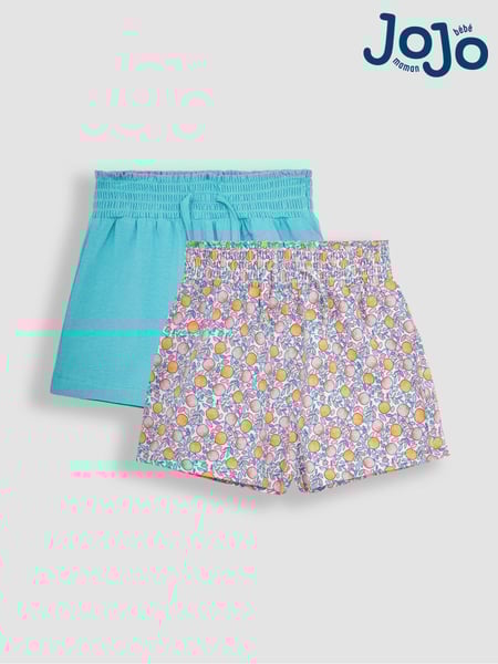 JoJo Maman Bébé Pink Apple & Duck Egg Blue 2-Pack Pretty Shorts (Q80917) | € 27
