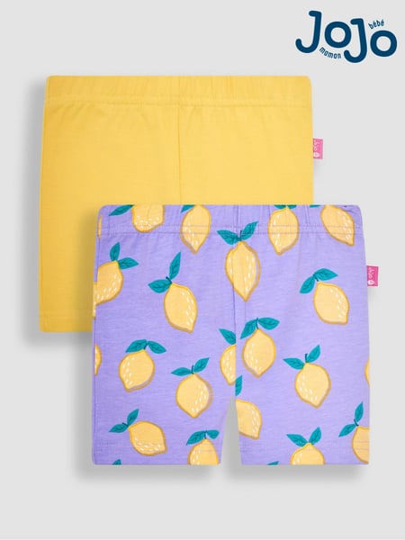 JoJo Maman Bébé Lilac Purple Lemon & Yellow 2-Pack Shorts (Q80940) | € 22