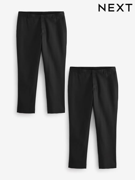 Black Slim Fit Plain Front Smart Trousers 2 Pack (Q80942) | € 63