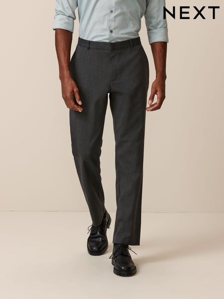 Grey Regular Fit Plain Front Smart Trousers (Q80974) | € 33