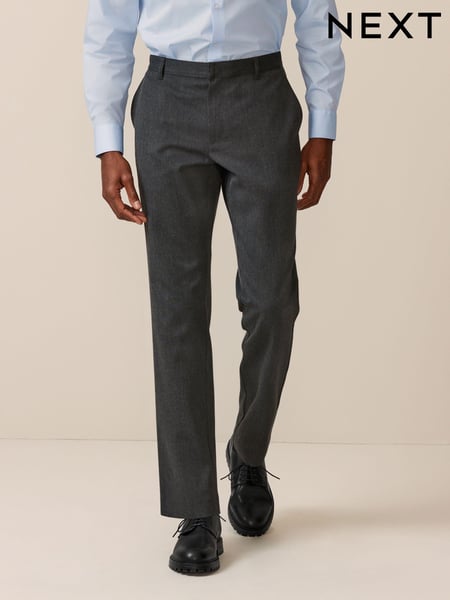 Grey Slim Fit Plain Front Smart Trousers (Q80976) | € 33
