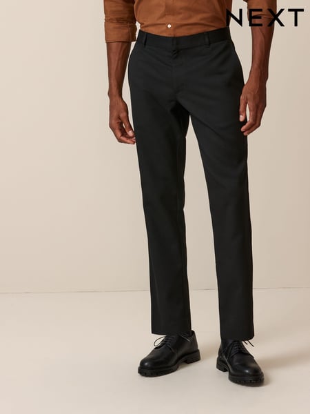 Black Slim Fit Plain Front Smart Trousers (Q81010) | € 33