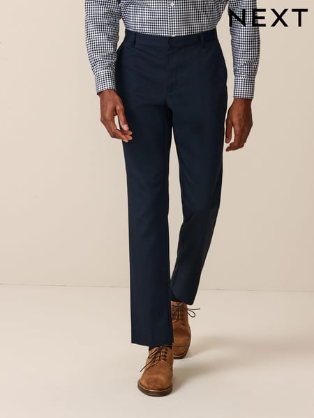Navy Blue Slim Fit Plain Front Smart Trousers (Q81018) | € 33