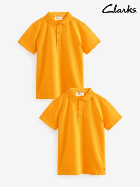 Clarks Yellow Boys Short Sleeve School Polo Shirts 2 Pack (Q81195) | € 19 - € 25