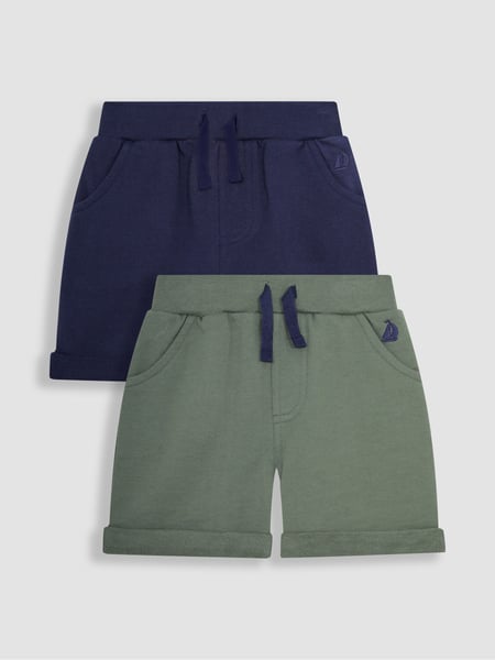 JoJo Maman Bébé Khaki Green & Navy Blue 2-Pack Jogger Shorts (Q81720) | € 30 - € 35