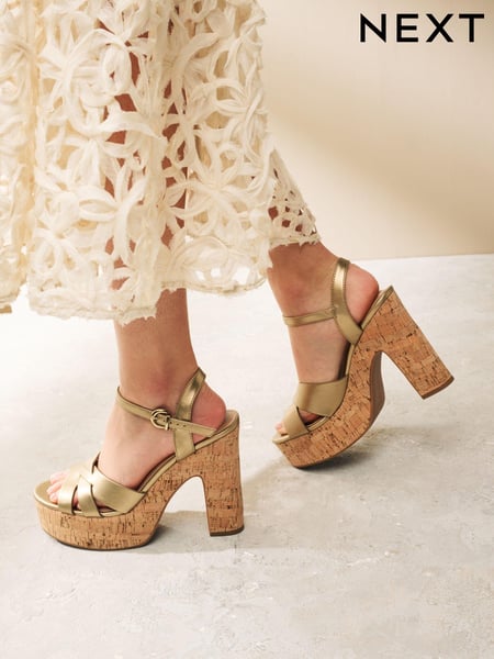 Gold Forever Comfort® Cork Platform Sandals (Q81814) | € 12