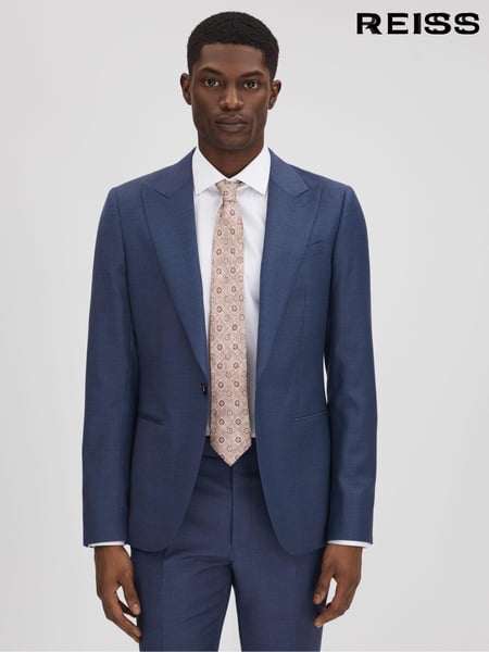 Reiss Bright Blue Harrison Slim Fit Wool Single Breasted Blazer (Q82005) | € 512