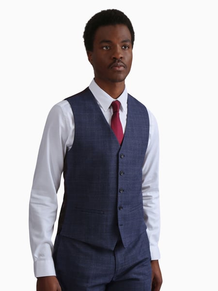 Ted Baker Tailoring Blue Chelia Slim Fit Check Waistcoat (Q82073) | € 86