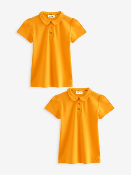 Clarks Yellow Girls Short Sleeve School Shirts 2 Pack (Q82267) | € 19 - € 25