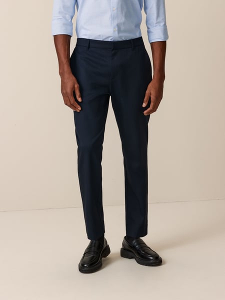 Navy Blue Elasticated Waist Plain Front Smart Joggers (Q82377) | € 33