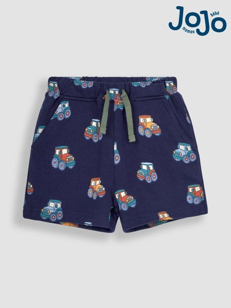 JoJo Maman Bébé Navy Blue Tractor 2-Pack Printed Shorts (Q83155) | € 29