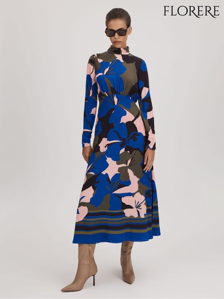 Florere Printed Zip Cuff Midi Dress (Q83324) | € 309