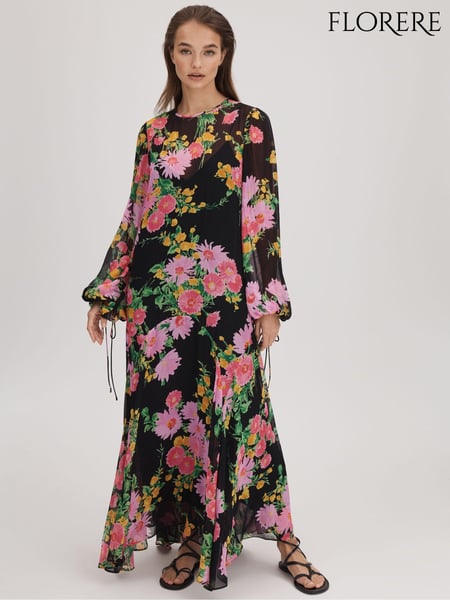 Florere Sheer Asymmetric Midi Dress (Q83329) | € 418