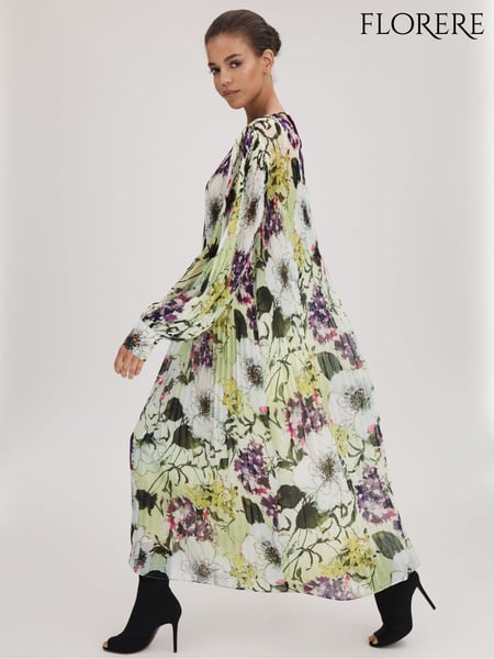Florere Printed Blouson Sleeve Midi Dress (Q83369) | € 356