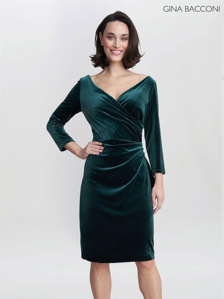 Gina Bacconi Zoe Velvet Wrap Dress (Q85401) | € 374