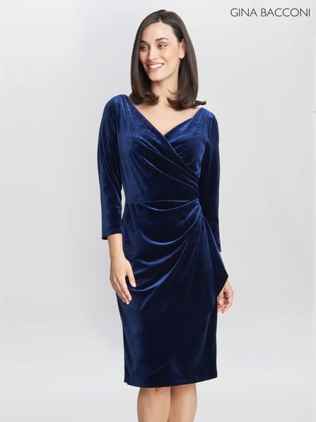 Gina Bacconi Zoe Velvet Wrap Dress (Q85426) | € 374