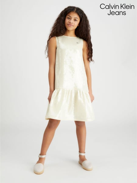 Calvin Klein Jeans Gold Festive Sequin Peplum Dress (Q85507) | € 88