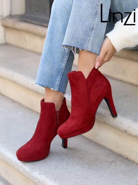 Linzi Red Layara Platform Ankle Boots With Stiletto Heels (Q87797) | € 70