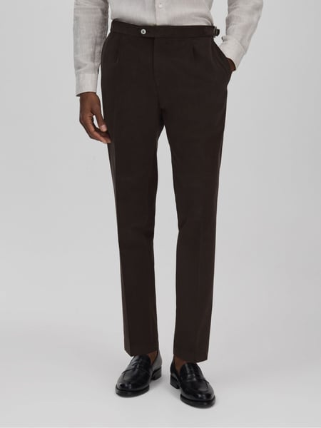 Oscar Jacobson Slim Fit Adjustable Cotton Trousers (Q89522) | € 357