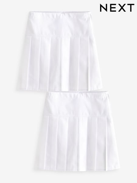White Longer Length Regular Waist Pleated School Skirts 2 Pack (3-16yrs) (Q90055) | € 6 - € 11