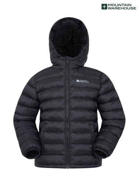 Schwarz - Mountain Warehouse Kids Seasons Water Resistant Faux Fur Lined Padded Jacket (Q90896) | 70 €