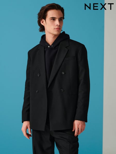 Black EDIT Relaxed Fit Textured Suit (Q91026) | € 25