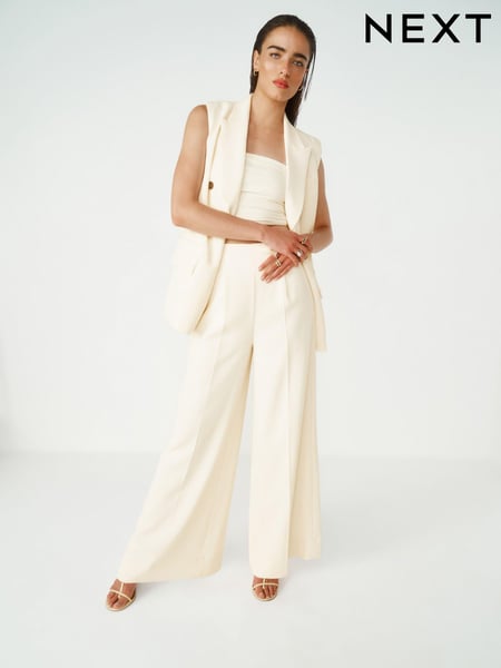 Ecru Tailored Super Wide Leg Trousers (Q91208) | € 12