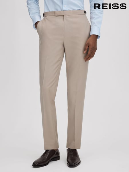 Reiss Stone Dillon Slim Fit Wool Blend Adjuster Trousers (Q91939) | € 262
