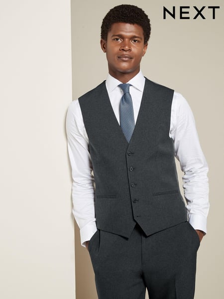 Charcoal Grey Regular Fit Essential Suit Waistcoat (Q92112) | € 45
