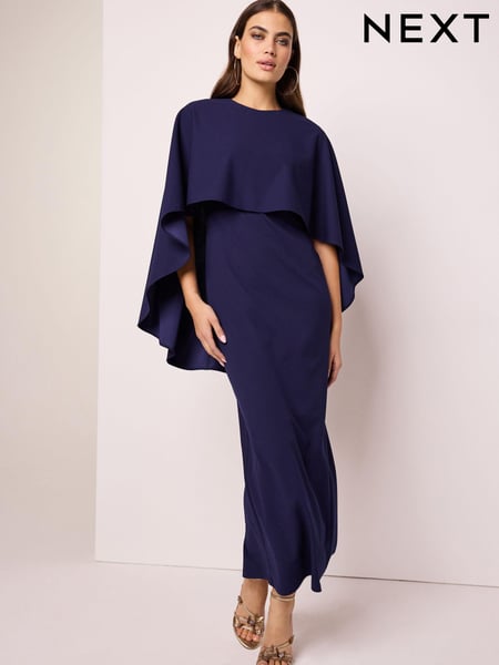 Coral Pink Cape Detail Maxi Dress (Q92437) | € 20