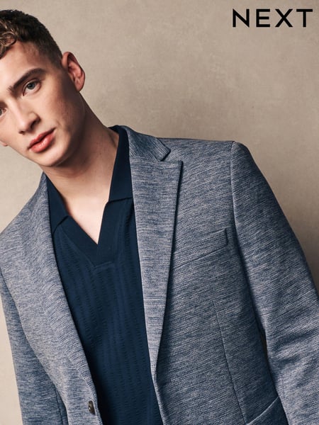 Blue Motionflex Stretch Textured Jersey Blazer (Q94215) | € 25