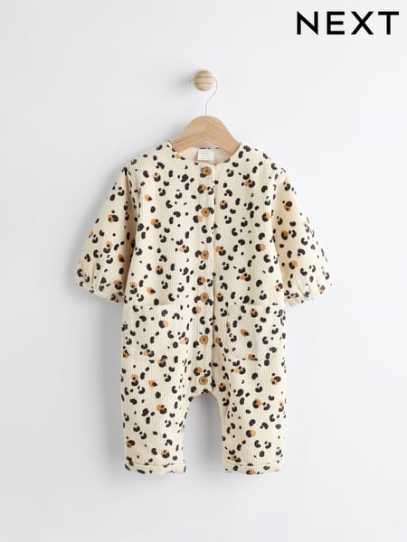 Cream/Tan mit Leopardenmuster - Baby Corduroy Romper (0mths-2yrs) (Q94814) | 18 € - 19 €