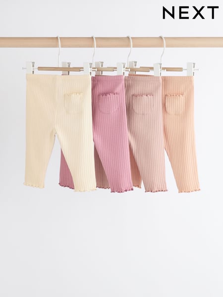 Pink Ribbed Baby Leggings 4 Pack (0mths-2yrs) (Q95315) | € 18 - € 21