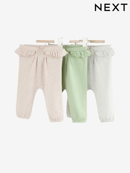 Sage Green Pointelle Baby 100% Cotton Leggings 3 Pack (Q95324) | € 20 - € 23