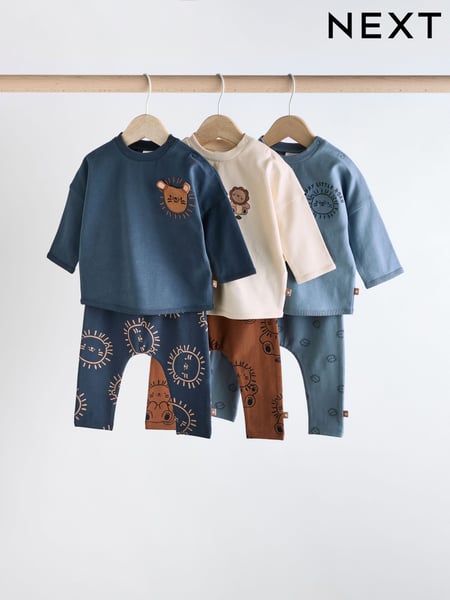 Navy Blue Lion Baby Tops and Leggings 6 Piece Set (Q96758) | € 30 - € 31