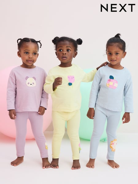 Purple/Yellow/Blue Character 100% Cotton Legging Pyjamas 3 Pack (9mths-10yrs) (Q96771) | € 26 - € 32