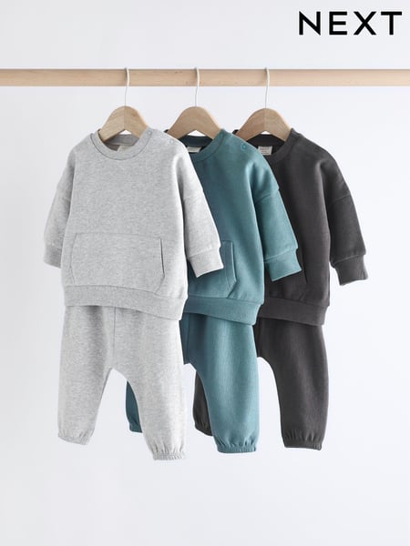 Grey/Blue Baby Sweatshirt and Joggers Set 6 Pack (Q96778) | € 45 - € 48