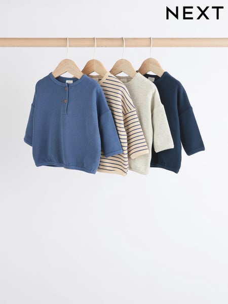 Blue Stripe Baby Long Sleeve T-Shirts 3 Pack (Q96783) | € 26 - € 28
