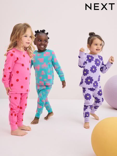 Purple/Pink/Green Snuggle Pyjamas 3 Pack (9mths-12yrs) (Q96809) | € 33 - € 45
