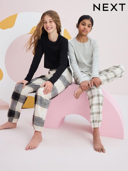 Black/Grey Woven Check Pyjamas 2 Pack (3-16yrs) (Q96925) | € 25 - € 35