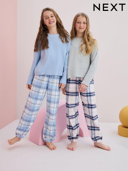Blue/Grey Woven Check Pyjamas 2 Pack (3-16yrs) (Q96932) | € 25 - € 32
