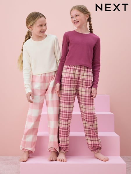 Pink Woven Check Pyjamas 2 Pack (3-16yrs) (Q96933) | € 25 - € 35