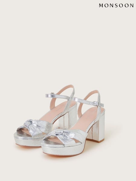 Monsoon Silver Metallic Twist Knot Sandals (Q97113) | € 101