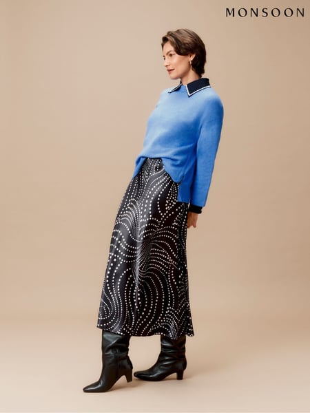 Monsoon Black Satin Dora Skirt (Q97176) | € 17