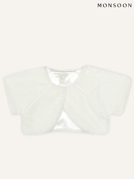 Monsoon White Faux Fur Shrug (Q97302) | € 50 - € 56