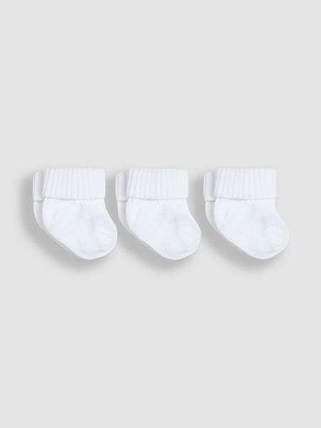 JoJo Maman Bébé White 3-Pack Rib Baby Socks (Q97776) | € 9