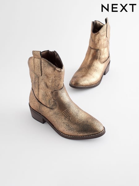 Gold Western Cowboy Ankle Boots (Q97878) | € 35 - € 42