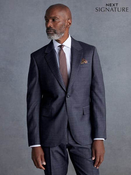 Purple Slim Fit Signature Zignone Check Suit (Q98954) | € 141