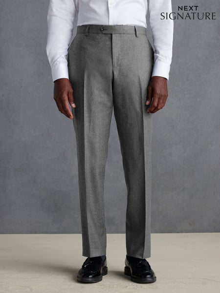 Grey Signature Zignone Flannel Suit Trousers (Q99033) | € 149