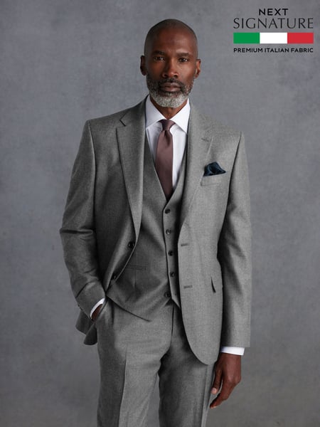 Grey Signature Zignone Flannel Suit Jacket (Q99065) | € 222